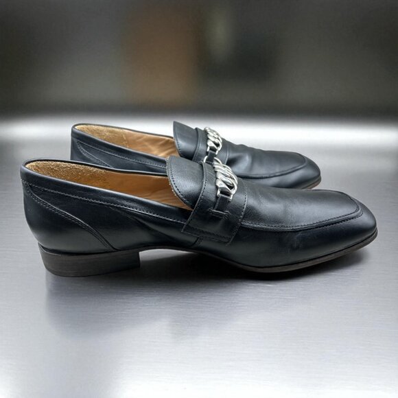 MOMA Mocassino Uomo Vitello Nero Square Toe Chain Loafers Size EU 46 / US 13 main image 6